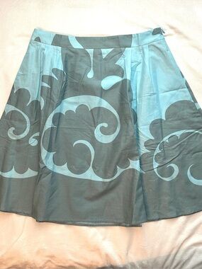 Marimekko Mika Piirainen Borssi A-Line Above Knee Skirt 38 Blue Gray New NWT
